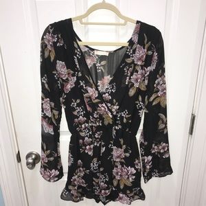 Altar’d State Black Floral Romper